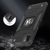 Wozinsky Ring Armor Case Kickstand Tough Rugged Cover til Samsung Galaxy A22 4G rød