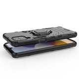 Ring Armor Case Kickstand Tough Rugged Cover til Samsung Galaxy A22 4G blå