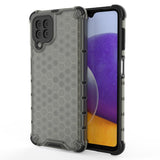 Honeycomb Case armor cover med TPU Bumper til Samsung Galaxy A22 4G sort