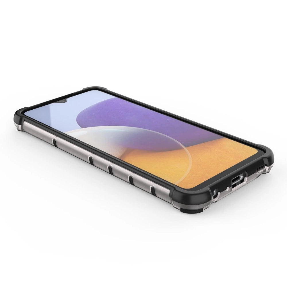 Honeycomb Case rustning med TPU Bumper til Samsung Galaxy A22 4G sort