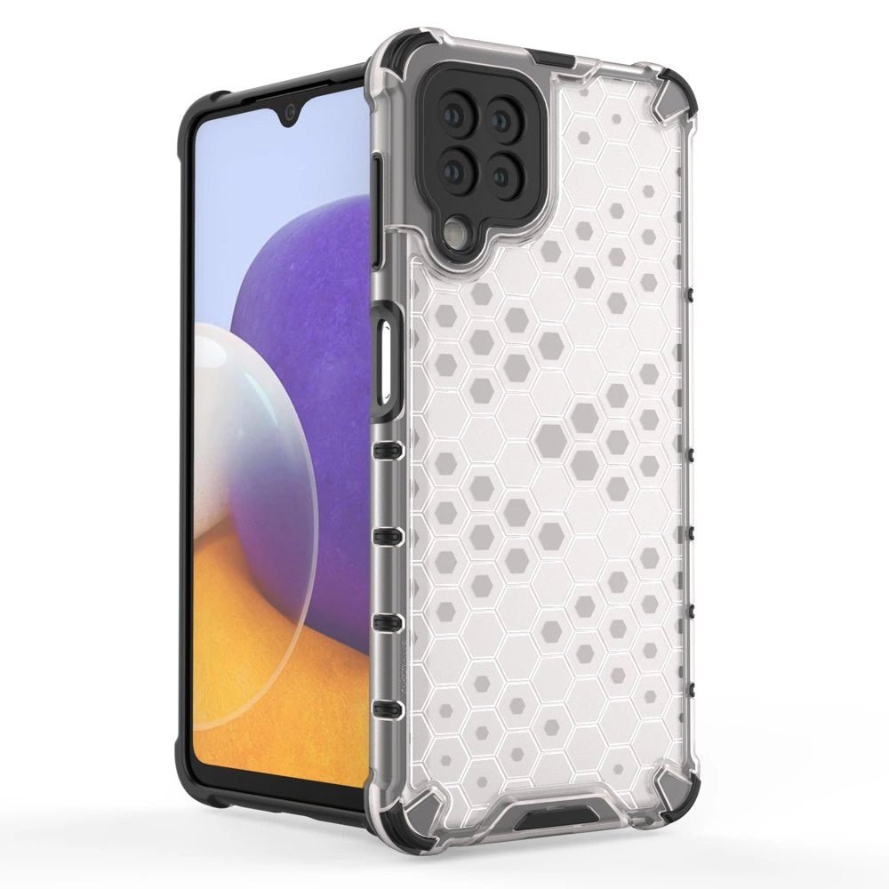 Honeycomb Case rustning med TPU Bumper til Samsung Galaxy A22 4G sort