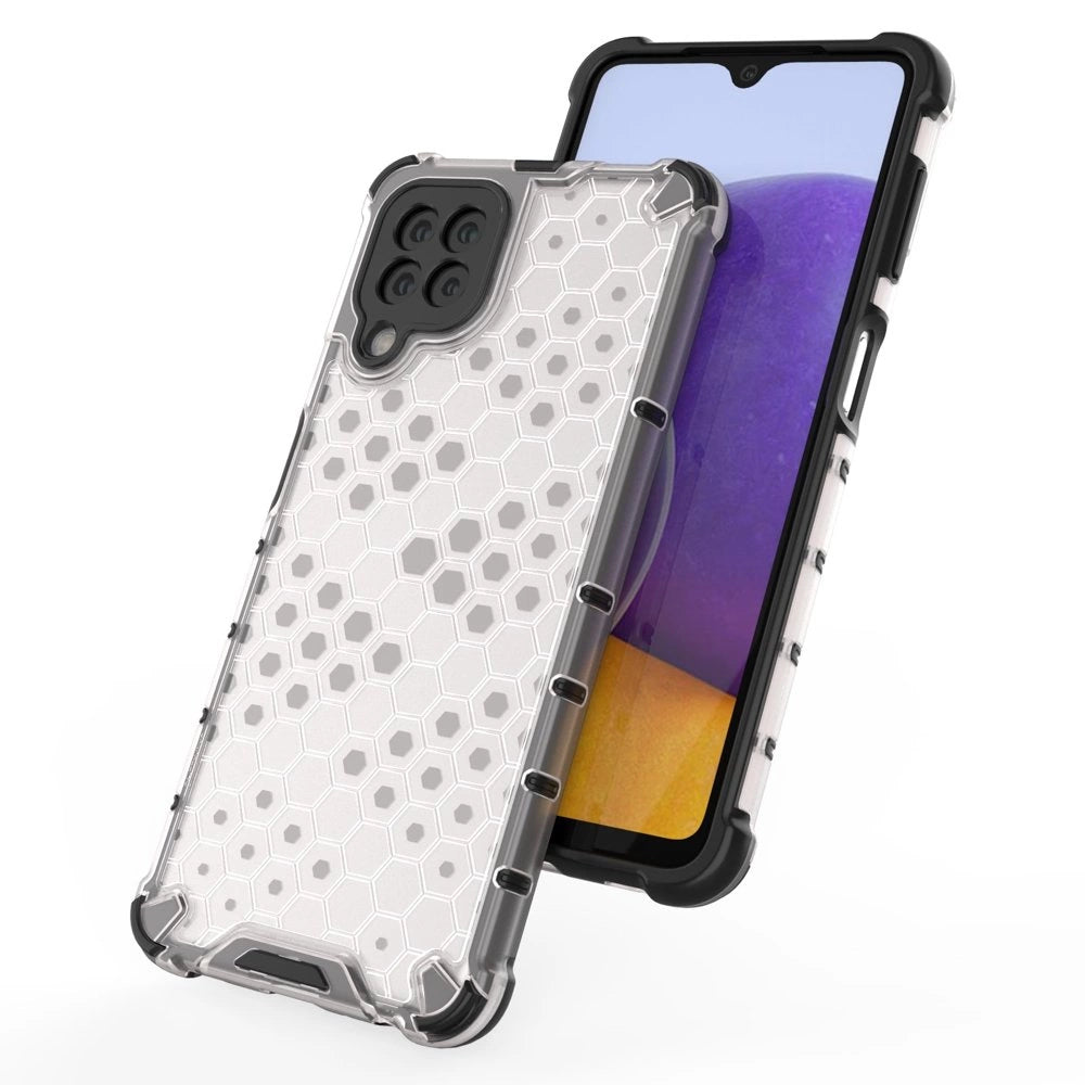 Honeycomb Case rustning med TPU Bumper til Samsung Galaxy A22 4G sort