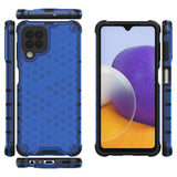 Honeycomb Case armor cover med TPU Bumper til Samsung Galaxy A22 4G blå