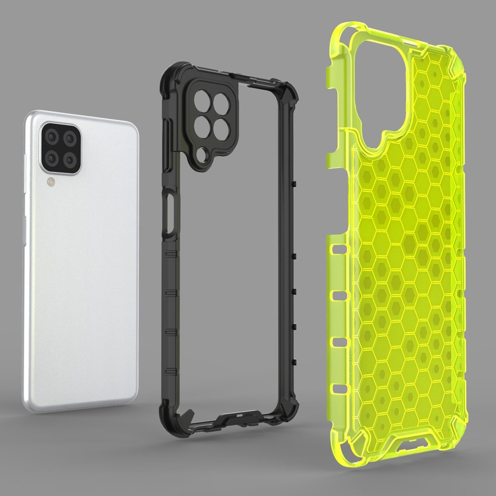 Honeycomb Case armor cover med TPU Bumper til Samsung Galaxy A22 4G blå
