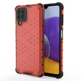 Honeycomb Case armor cover med TPU Bumper til Samsung Galaxy A22 4G rød