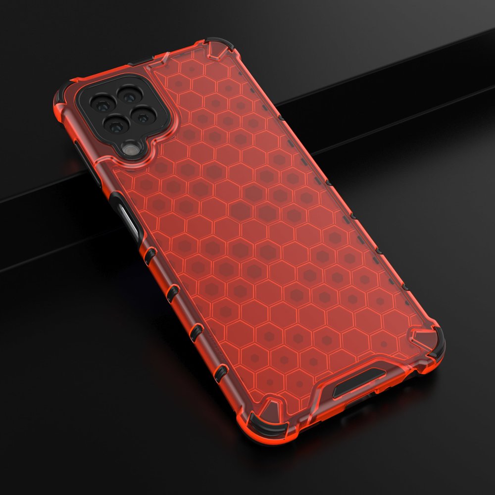 Honeycomb Case armor cover med TPU Bumper til Samsung Galaxy A22 4G rød