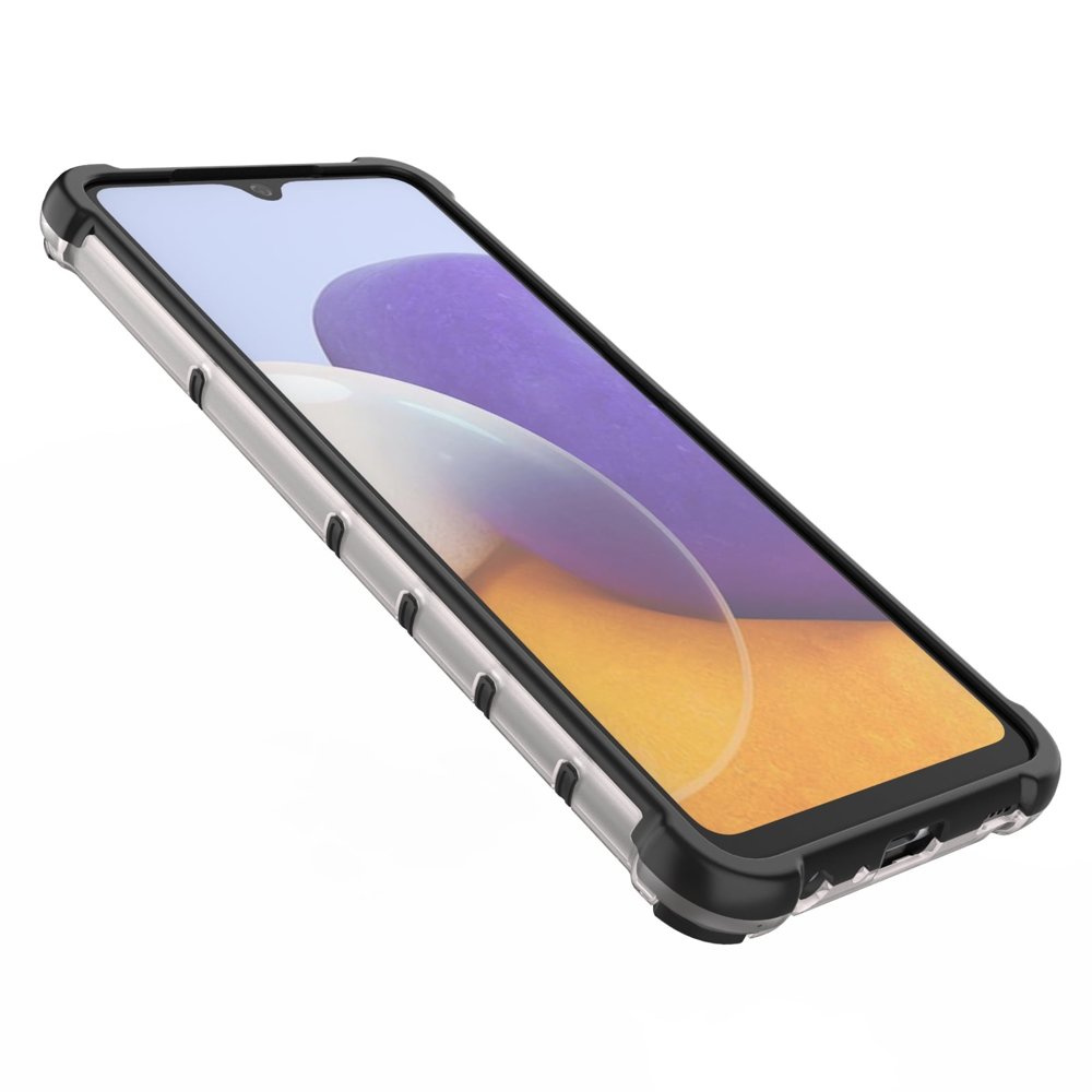 Honeycomb Case armor cover med TPU Bumper til Samsung Galaxy A22 4G gennemsigtig