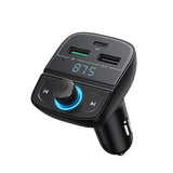 Ugreen FM Transmitter Bluetooth 5.0 MP3 bil oplader 3x USB TF micro SD 4.8 A sort (CD229)