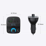 Ugreen FM Transmitter Bluetooth 5.0 MP3 bil oplader 3x USB TF micro SD 4.8 A sort (CD229)