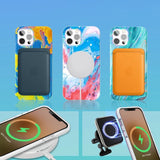 Kingxbar Watercolor Series farve tilfælde til iPhone 12 Pro / iPhone 12 gulblå