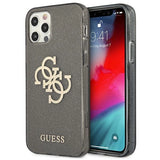 Guess GUHCP12LPCUGL4GBK iPhone 12 Pro Max 6.7" sort/sort hard case Glitter 4G Stor logo