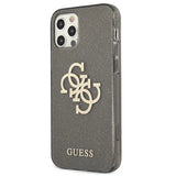 Guess GUHCP12LPCUGL4GBK iPhone 12 Pro Max 6.7" sort/sort hard case Glitter 4G Stor logo
