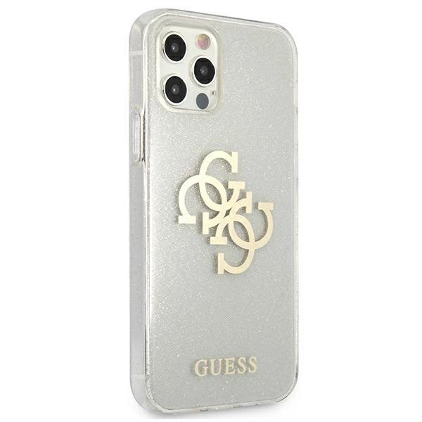 Guess GUHCP12LPCUGL4GTR iPhone 12 Pro Max 6.7 " gennemsigtige hårdkasse Glitter 4G Big Logo