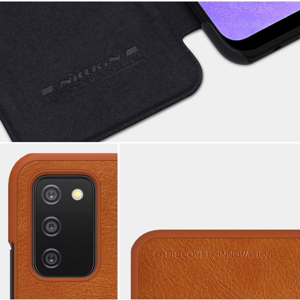 Nillkin Qin læderhylster for Samsung Galaxy A03s sort