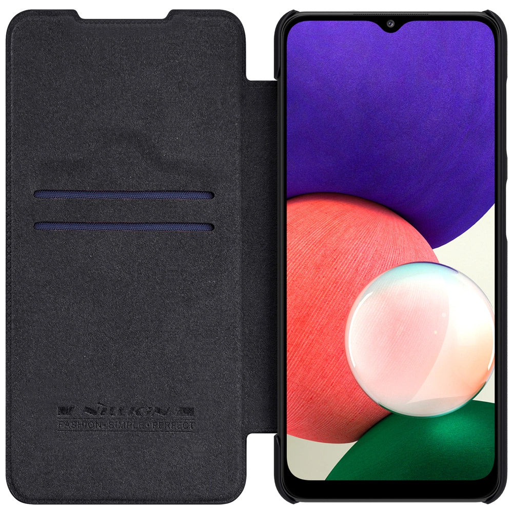 Nillkin Qin læderhylster for Samsung Galaxy A22 4G sort