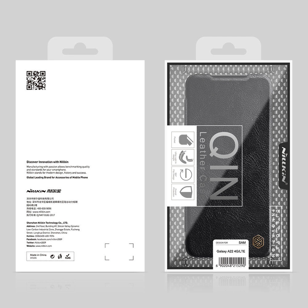 Nillkin Qin læder hylstercase til Samsung Galaxy A22 4G brun