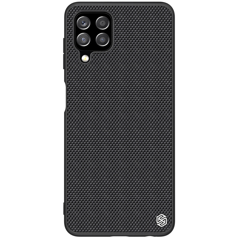 Nillkin Textured Case holdbar forstærket etui med gel ramme og nylon tilbage til Samsung Galaxy A22 4G sort