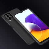 Nillkin Textured Case holdbar forstærket etui med gel ramme og nylon tilbage til Samsung Galaxy A22 4G sort