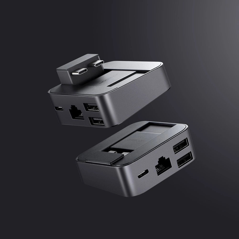 Joy Hubroom S-H121 USB-C stand - USB-A 3.0 / RJ45 / HDMI / USB-C / Thunderbolt til MacBook Pro - grå
