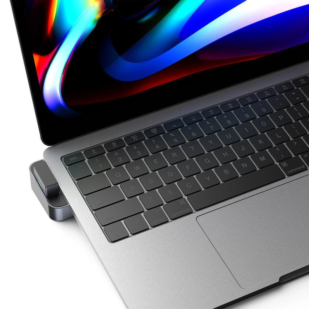 Joy Hubroom S-H121 USB-C stand - USB-A 3.0 / RJ45 / HDMI / USB-C / Thunderbolt til MacBook Pro - grå