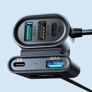 Joyroom biloplader 2xPD + 2xQC3.0 72W 1,5m sort (JR-CL05)