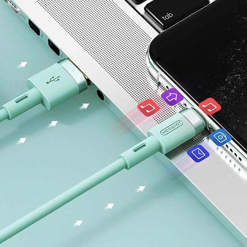 Joyroom flydende silikone datakabel N2 USB-A / Lightning 2,4A 1,2m - sort