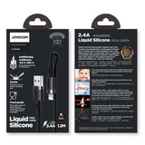 Joyroom flydende silikone datakabel N2 USB-A / Lightning 2,4A 1,2m - sort