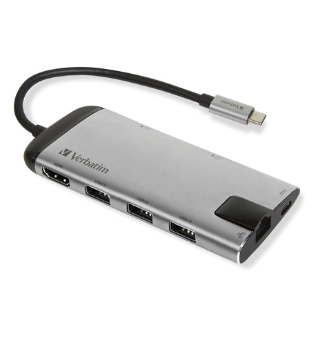 Verbatim 49142 dockingstation USB 3.2 Gen 1 (3.1 Gen 1) Type-C Sort, Sølv