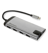 Verbatim 49142 dockingstation USB 3.2 Gen 1 (3.1 Gen 1) Type-C Sort, Sølv
