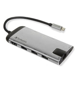 Verbatim 49142 dockingstation USB 3.2 Gen 1 (3.1 Gen 1) Type-C Sort, Sølv