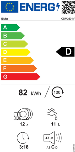 Elvita CDM2601V MED 4 ÅRS GARANTI Opvaskemaskine til indbygning