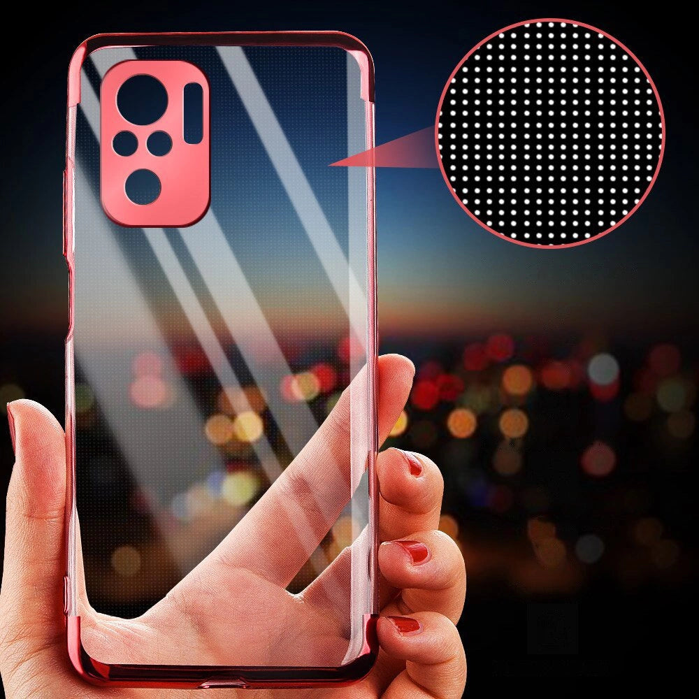 Clear Color Case Gel TPU Galvaniseret ramme Cover til Xiaomi Redmi Note 10 5G / Poco M3 Pro blå