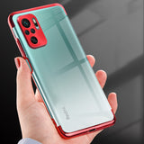 Clear Color Case Gel TPU Electroplating Frame Cover til Xiaomi Redmi Note 10 5G / Poco M3 Pro blå