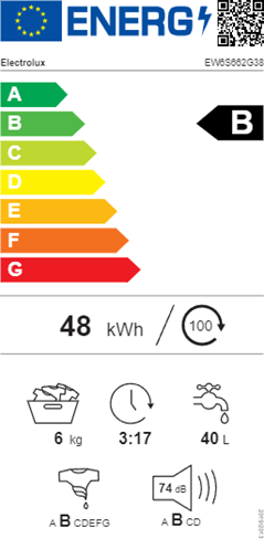 Electrolux EW6S662G38 - Frontbetjent vaskemaskine