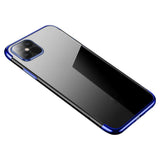 Clear Color Case Gel TPU Electroplating Frame Cover til Samsung Galaxy A22 4G blå