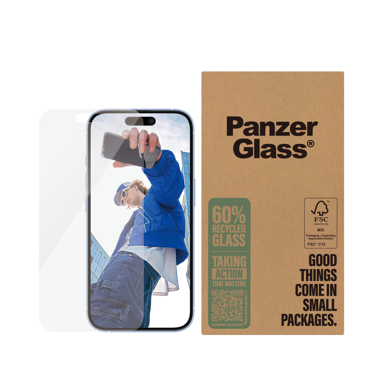 PanzerGlass ® Skærmbeskyttelse iPhone 16 | 15 | Classic Fit | Bulk