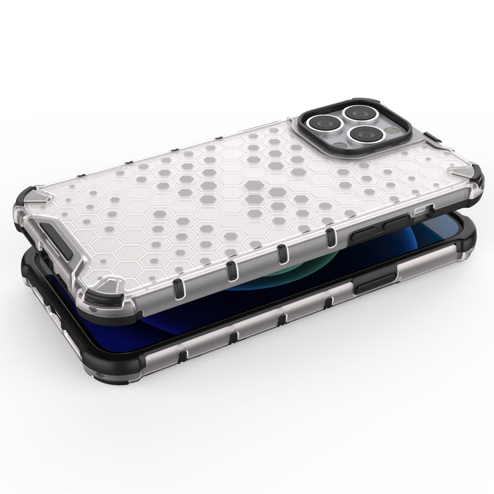 Honeycomb Case rustning med TPU Bumper til iPhone 13 Pro Max sort