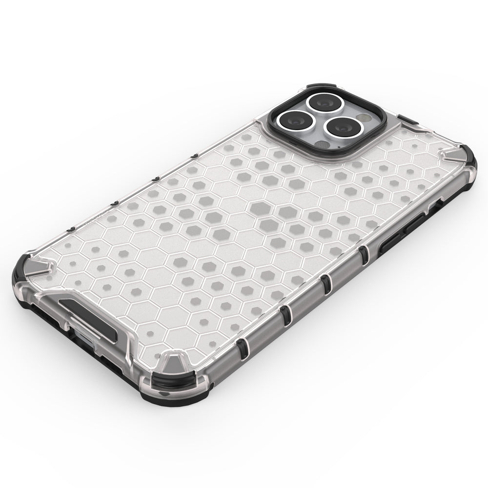 Honeycomb Case rustning med TPU Bumper til iPhone 13 Pro Max sort