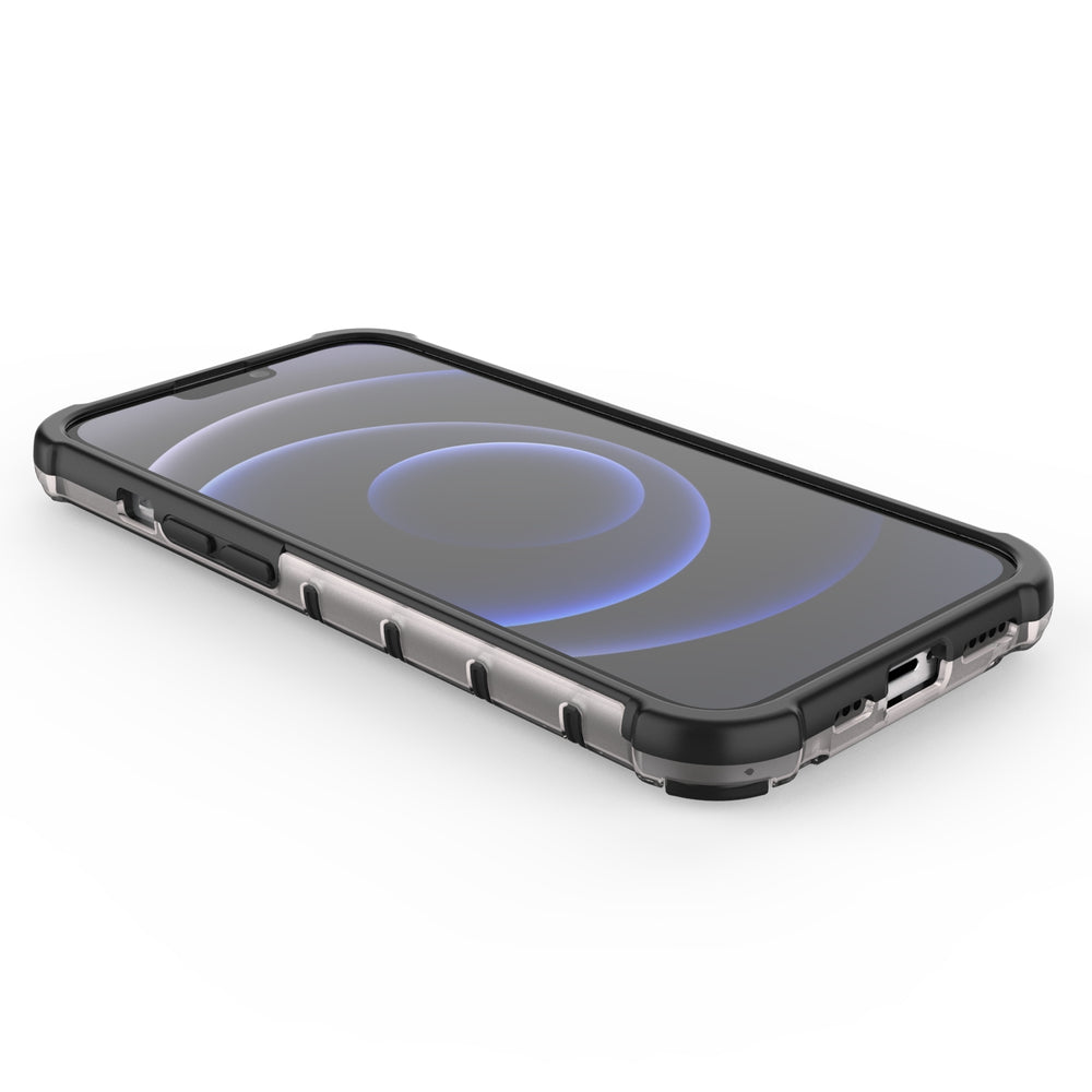 Honeycomb Case armor cover med TPU Bumper til iPhone 13 Pro sort