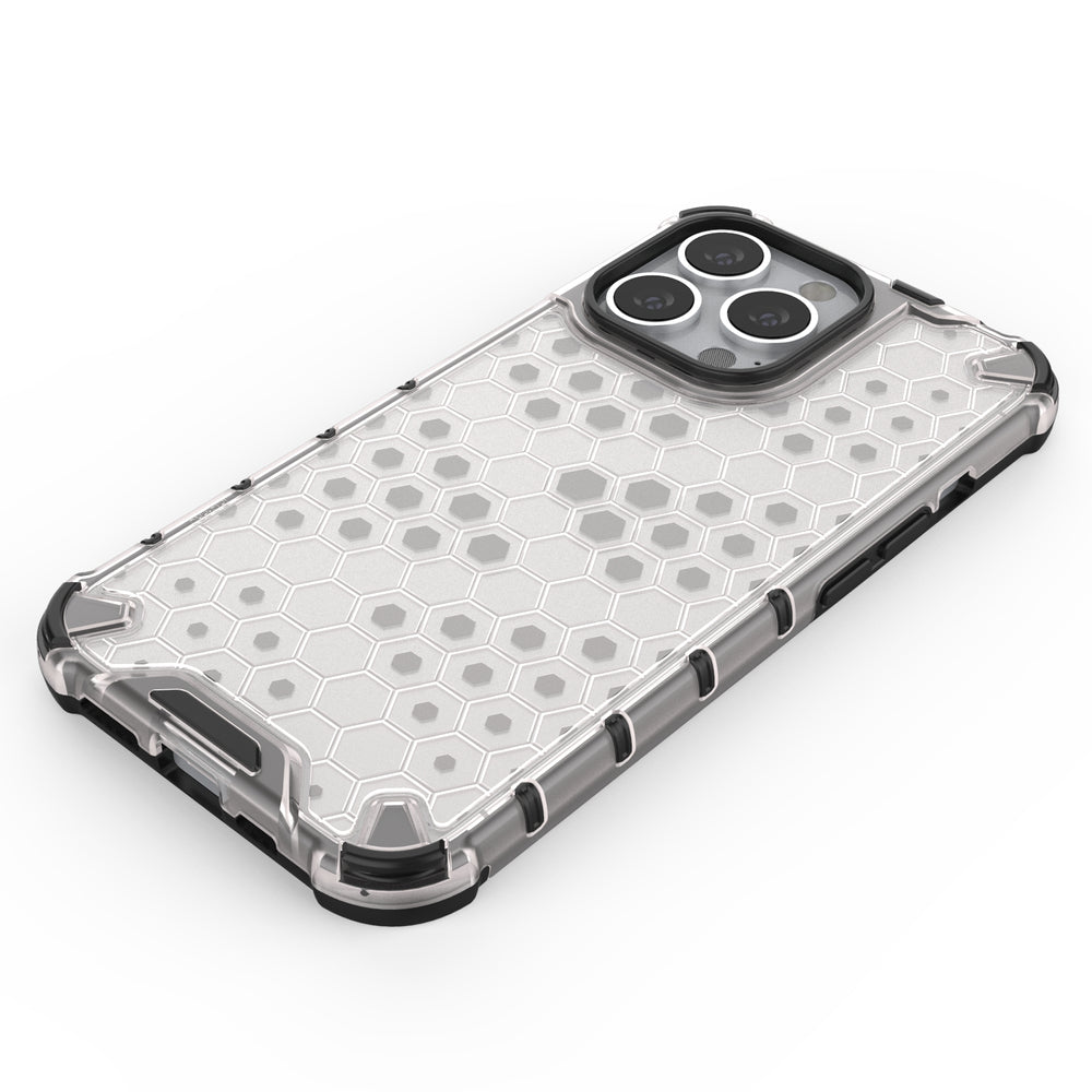 Honeycomb Case armor cover med TPU Bumper til iPhone 13 Pro sort