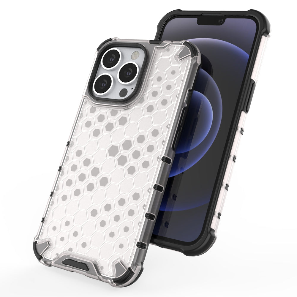 Honeycomb Case armor cover med TPU Bumper til iPhone 13 Pro sort