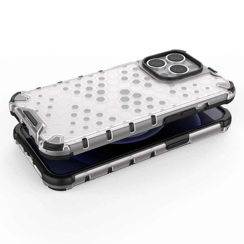 Honeycomb Case rustning med TPU Bumper til iPhone 13 Pro grøn