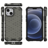 Honeycomb Case armor cover med TPU Bumper til iPhone 13 mini sort