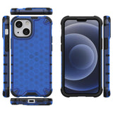 Honeycomb Case rustning med TPU Bumper til iPhone 13 mini blå