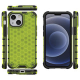 Honeycomb Case rustning med TPU Bumper til iPhone 13 mini grønt