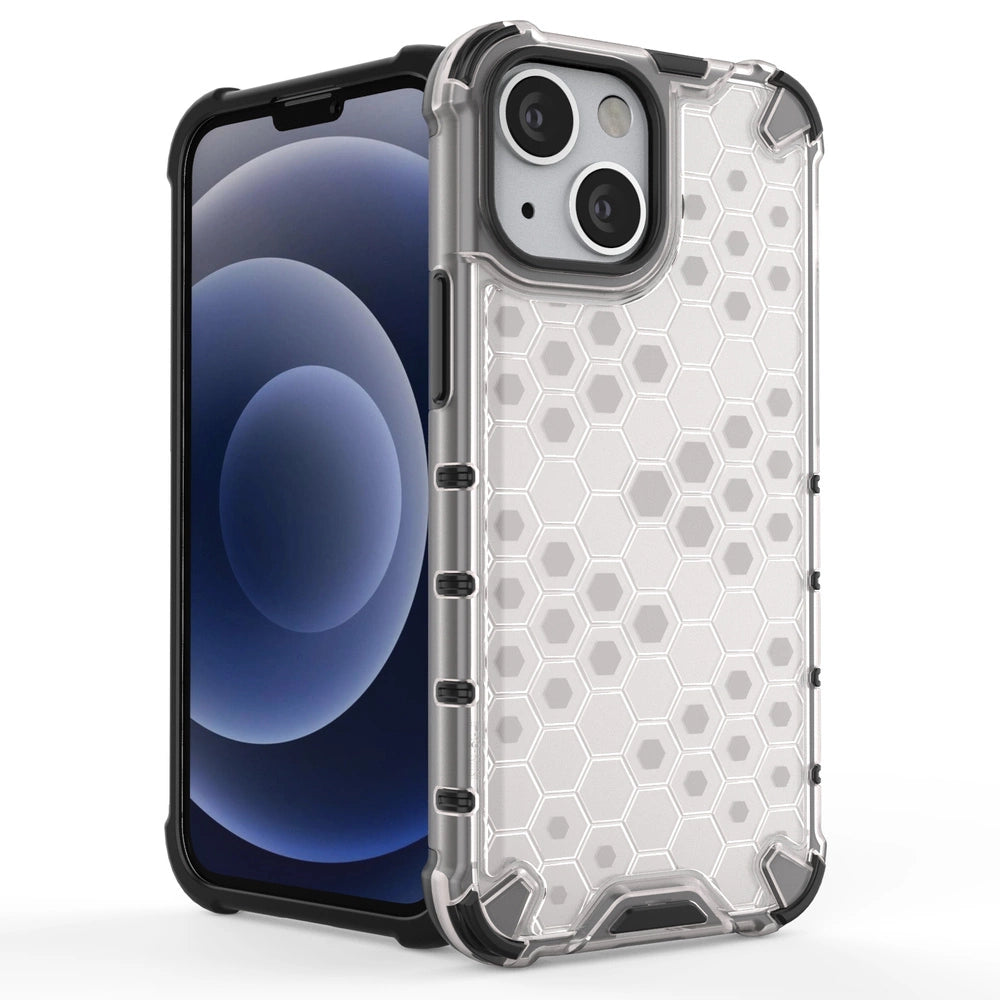 Honeycomb Case armor cover med TPU Bumper til iPhone 13 mini gennemsigtig
