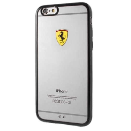 Ferrari Hardcase FEHCP6LBK iPhone 6/6S Plus racing shield gennemsigtig sort