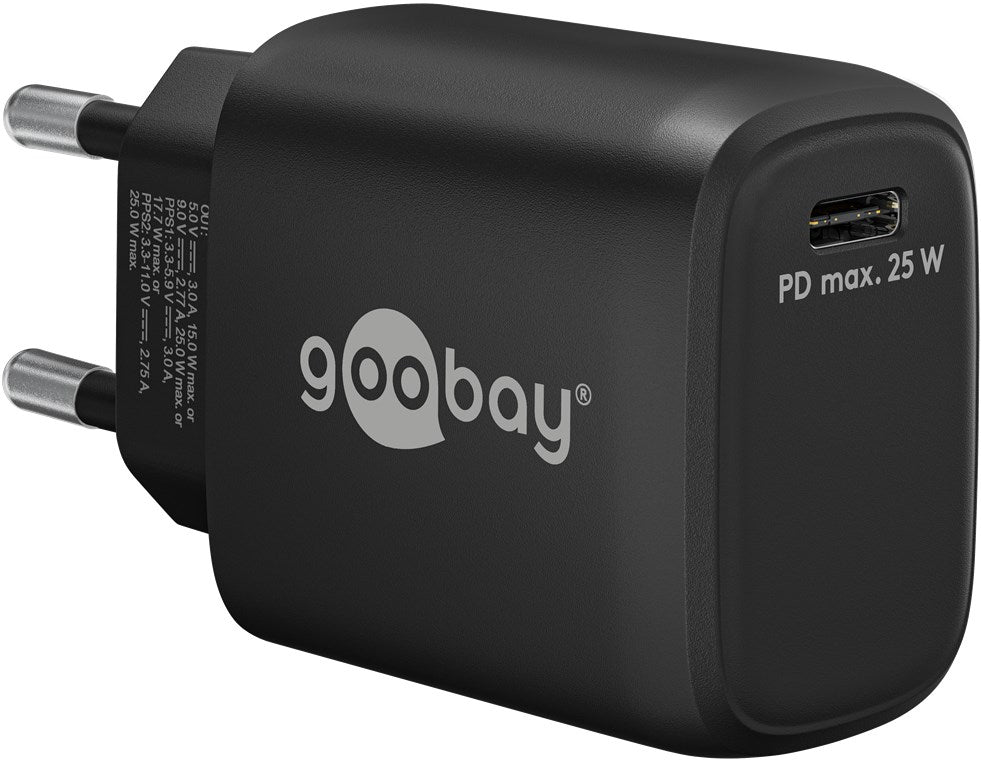 Goobay USB-C 25Watt PD 3.0 Strømforsyningsadapter