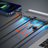 Baseus Metal Gleam 11in1 multifunctional USB Type C HUB - 3x USB 3.2 Gen 1 5Gbps / USB Type C PD 100W / 3.5 mm mini jack AUX / VGA Full HD 60Hz / 2x HDMI 4K 30Hz / TF and SD card reader / RJ45 1Gbps gray (CAHUB-CT0G)