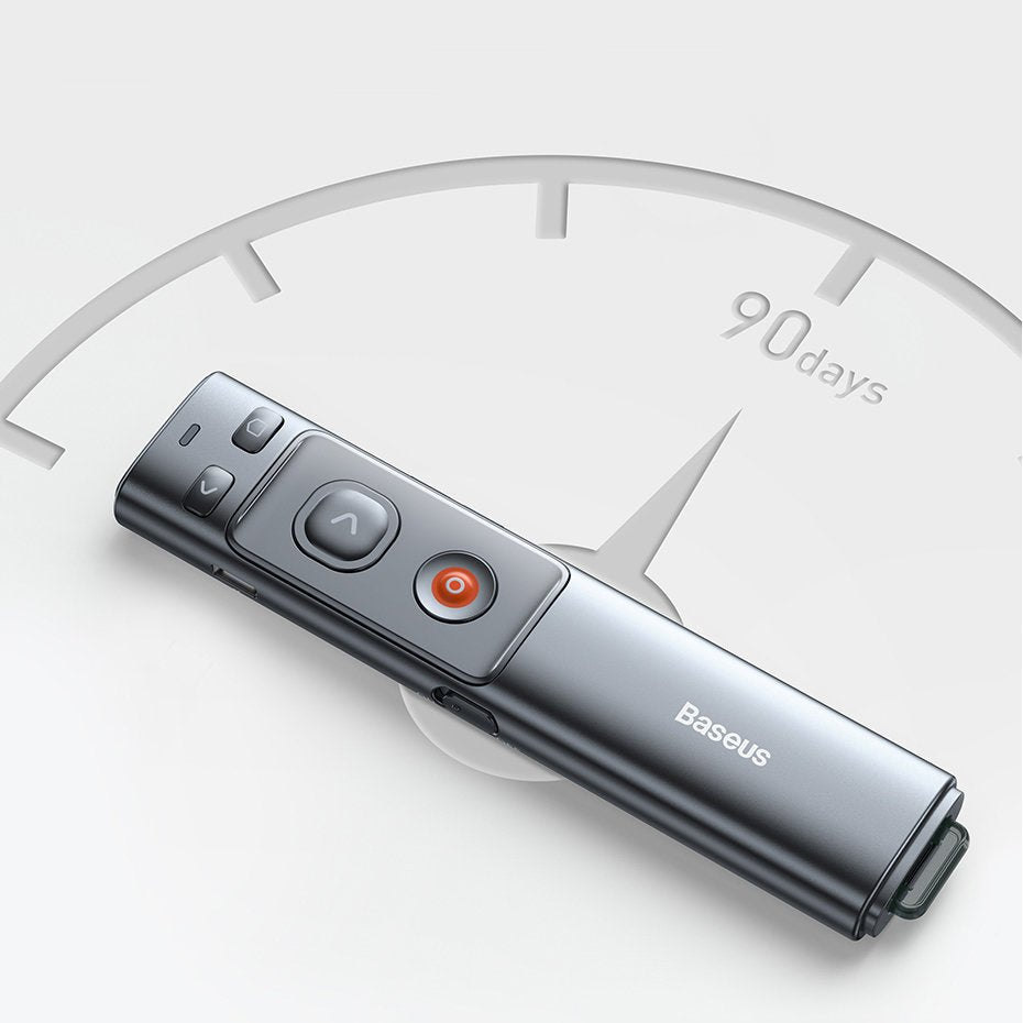 Baseus Orange Dot Wireless Presentation Laser Pointer - Gray (with battery)